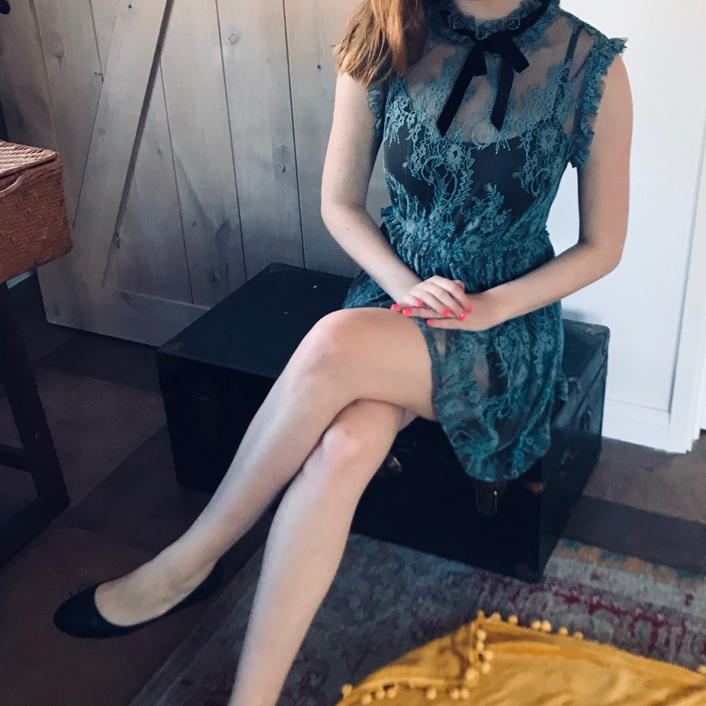 Blue lace ASOS dress